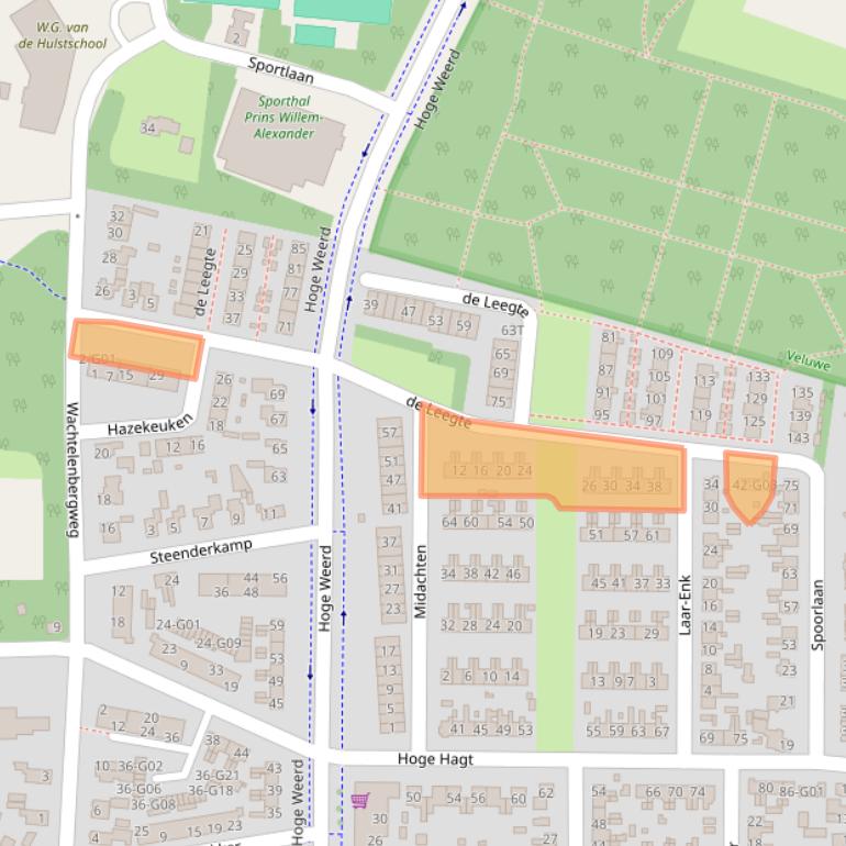 Kaart van postcodegebied 8162BZ.