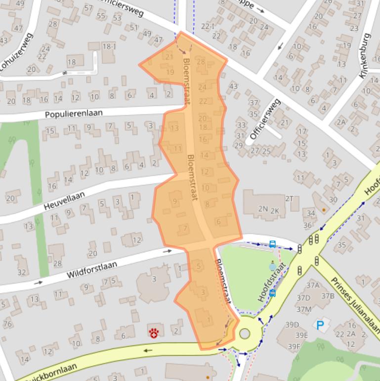 Kaart van postcodegebied 8162CS.