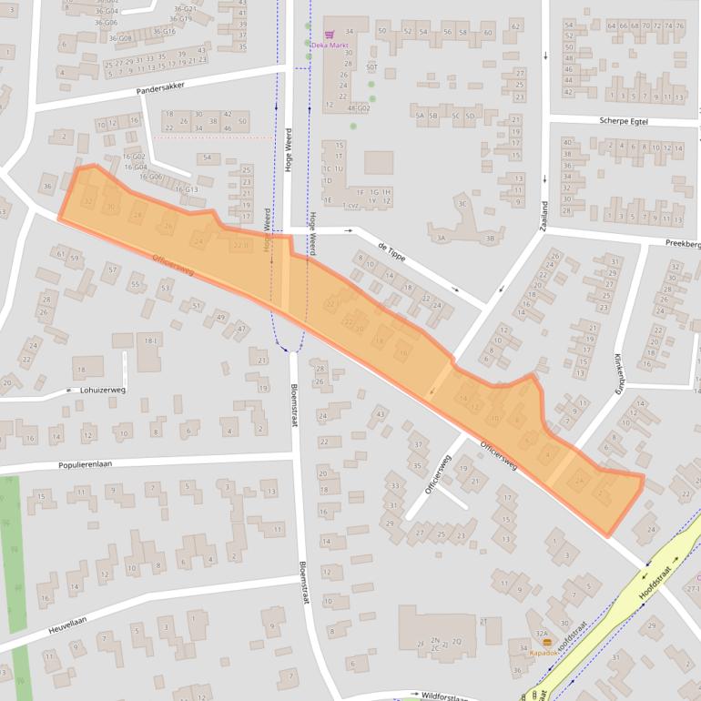 Kaart van postcodegebied 8162EC.