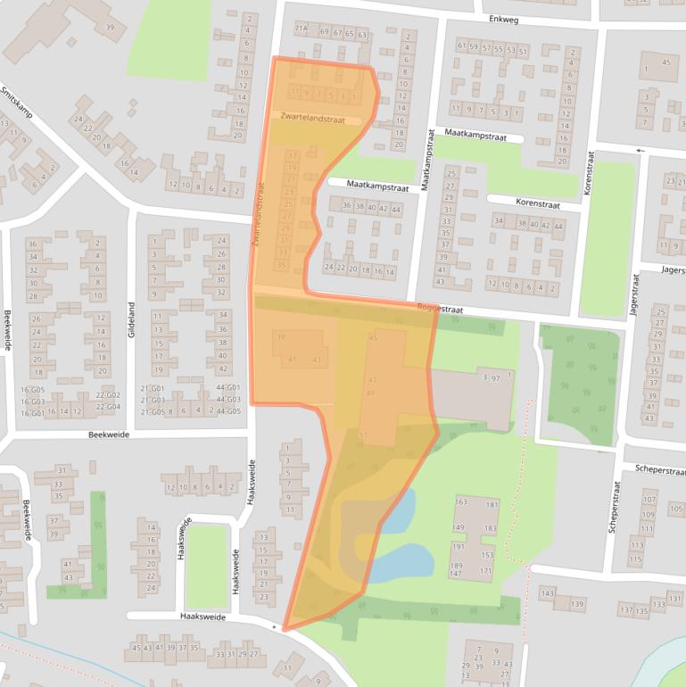 Kaart van postcodegebied 8162HC.