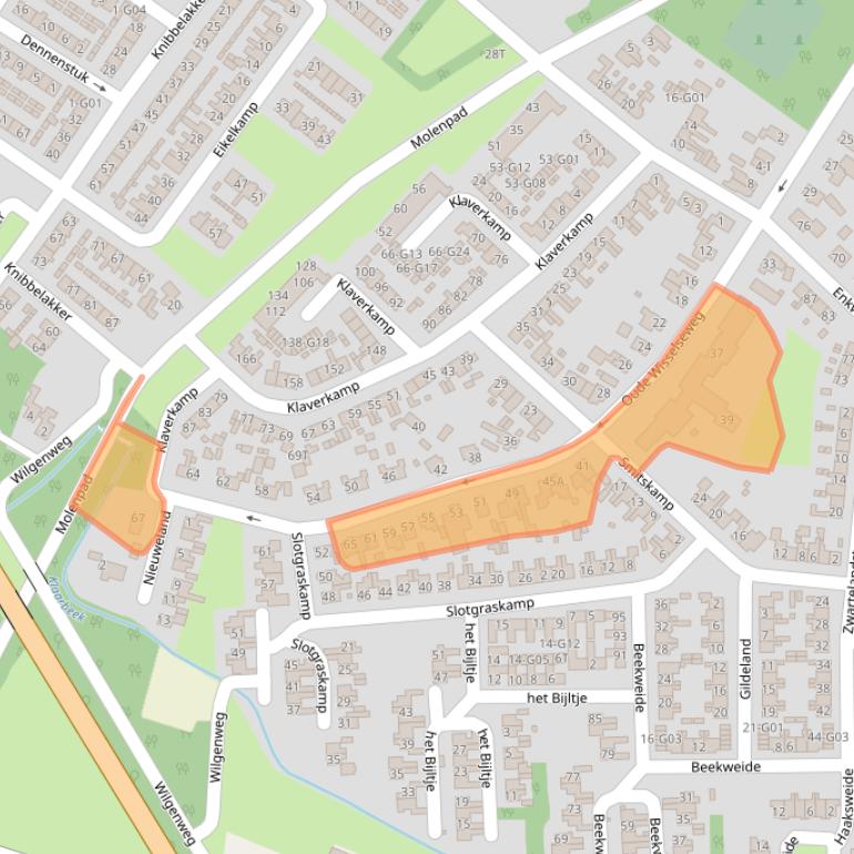Kaart van postcodegebied 8162HJ.
