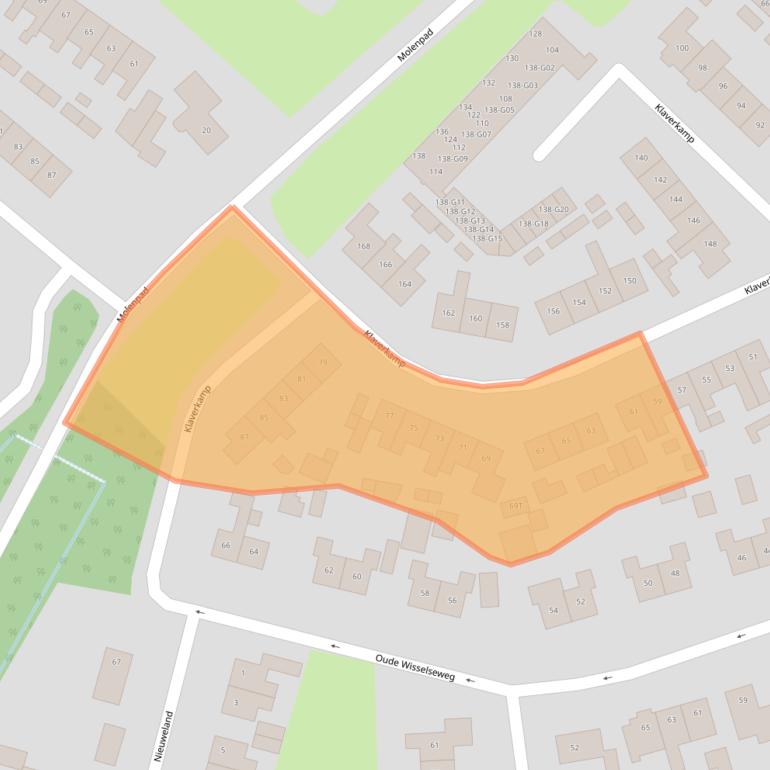 Kaart van postcodegebied 8162HP.