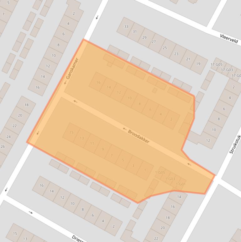 Kaart van postcodegebied 8162JJ.