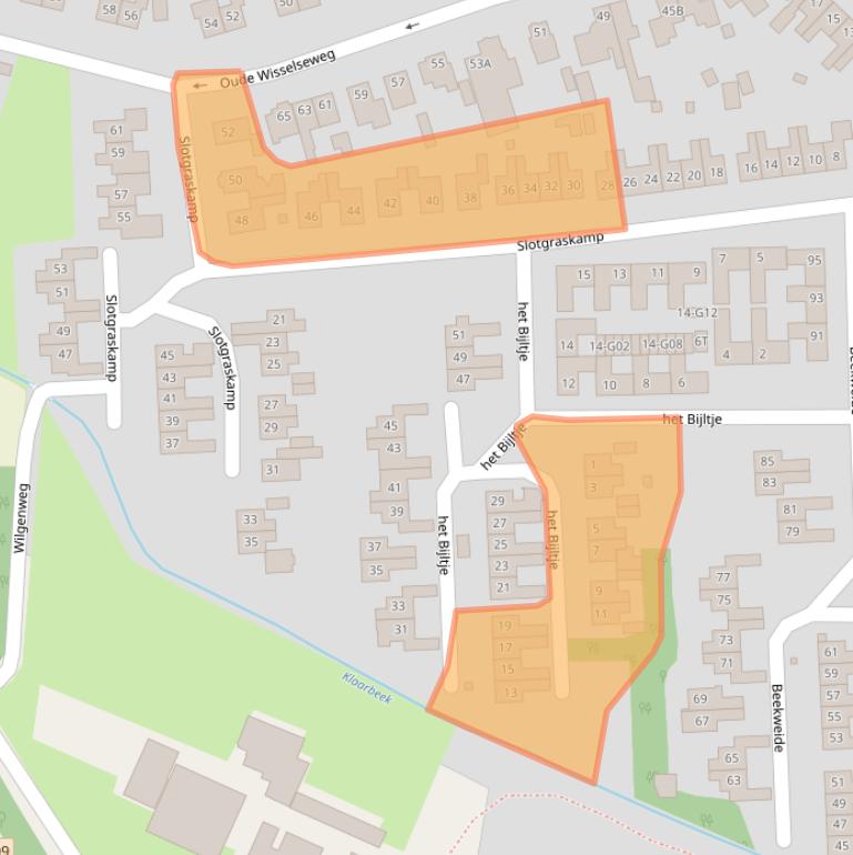 Kaart van postcodegebied 8162XV.