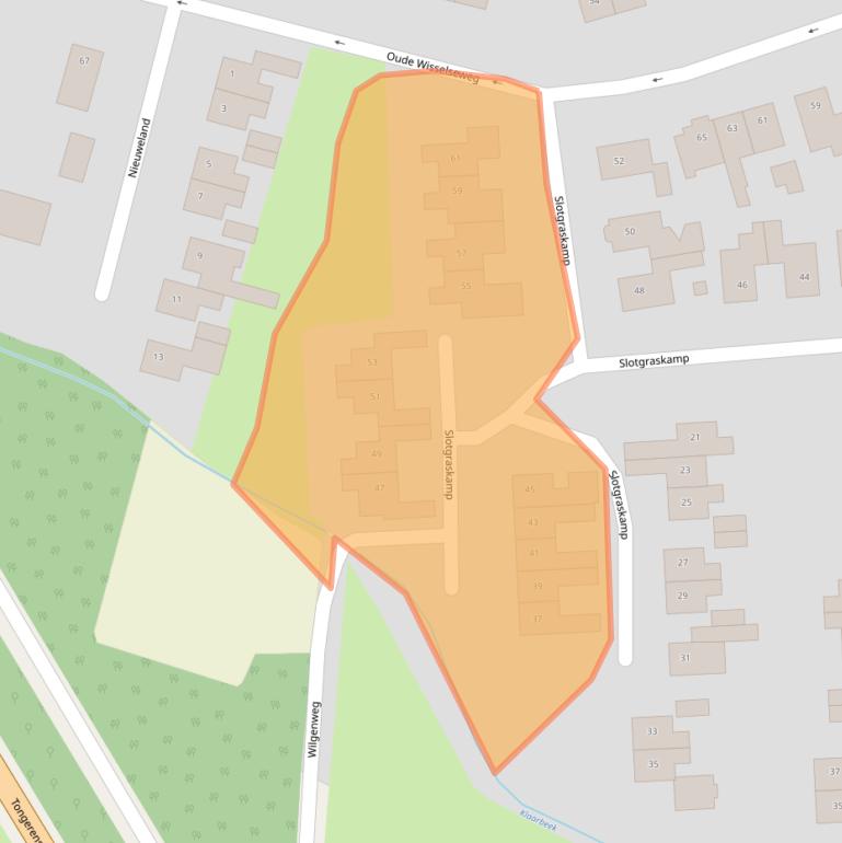 Kaart van postcodegebied 8162XX.