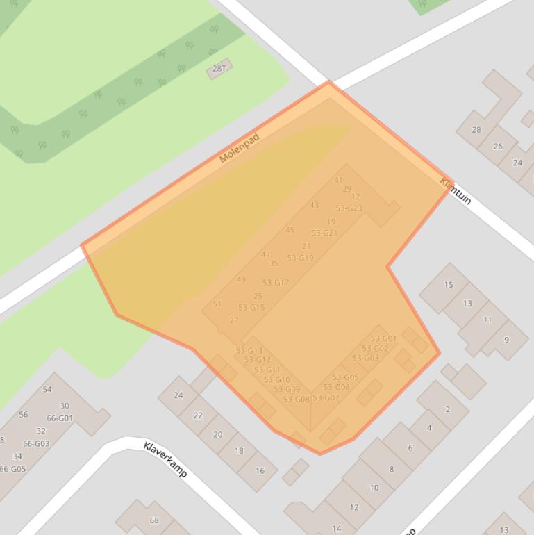 Kaart van postcodegebied 8162ZX.