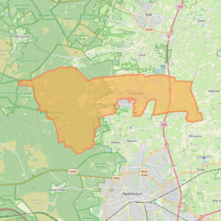 Kaart van postcodegebied 8171.