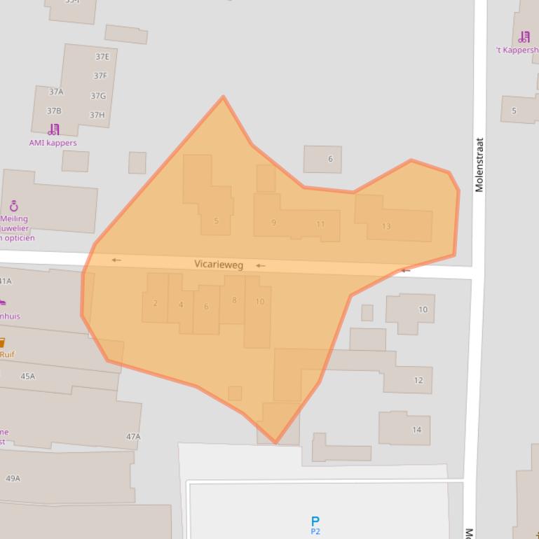 Kaart van postcodegebied 8171CG.