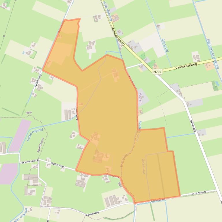 Kaart van postcodegebied 8171LB.
