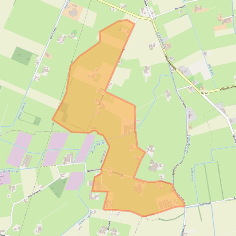 Kaart van postcodegebied 8171LC.