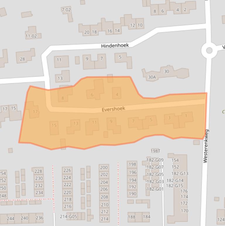 Kaart van postcodegebied 8172AE.