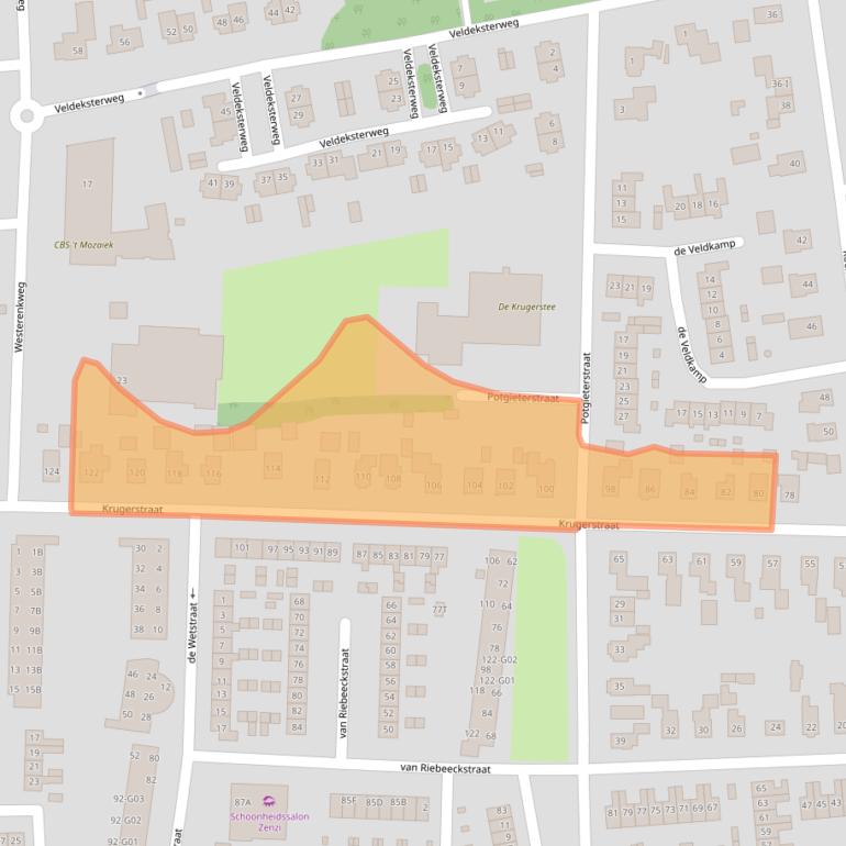 Kaart van postcodegebied 8172BP.