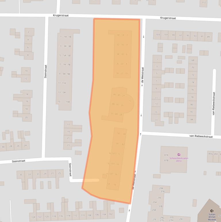 Kaart van postcodegebied 8172CL.