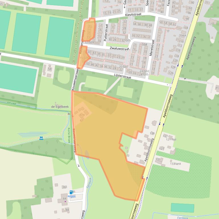 Kaart van postcodegebied 8172EB.