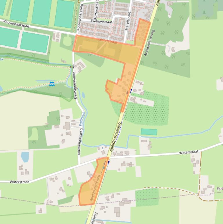 Kaart van postcodegebied 8172EP.