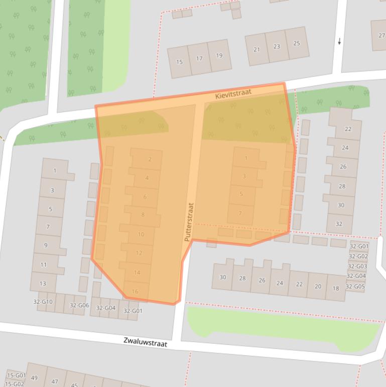 Kaart van postcodegebied 8172EV.