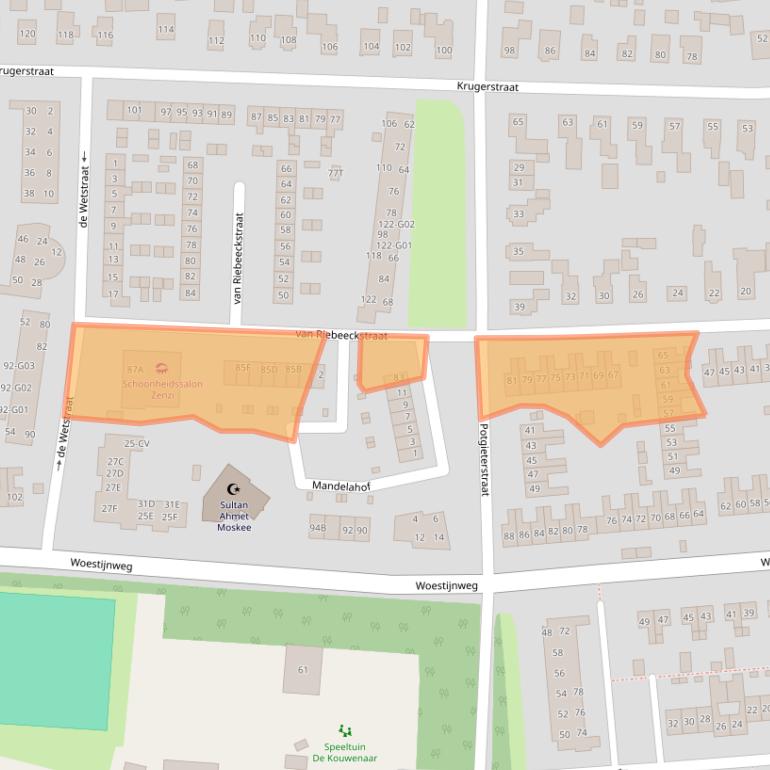 Kaart van postcodegebied 8172GT.