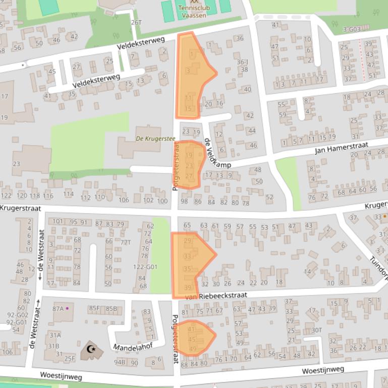 Kaart van postcodegebied 8172XD.