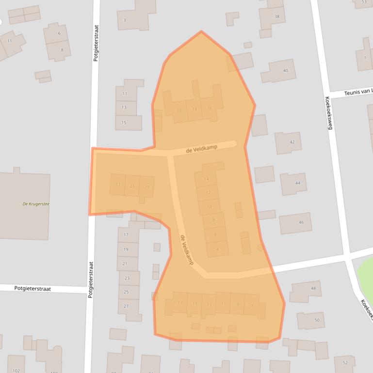 Kaart van postcodegebied 8172XE.