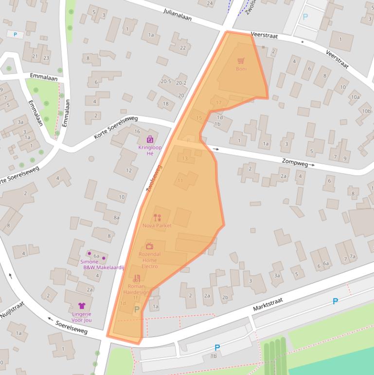 Kaart van postcodegebied 8181AA.