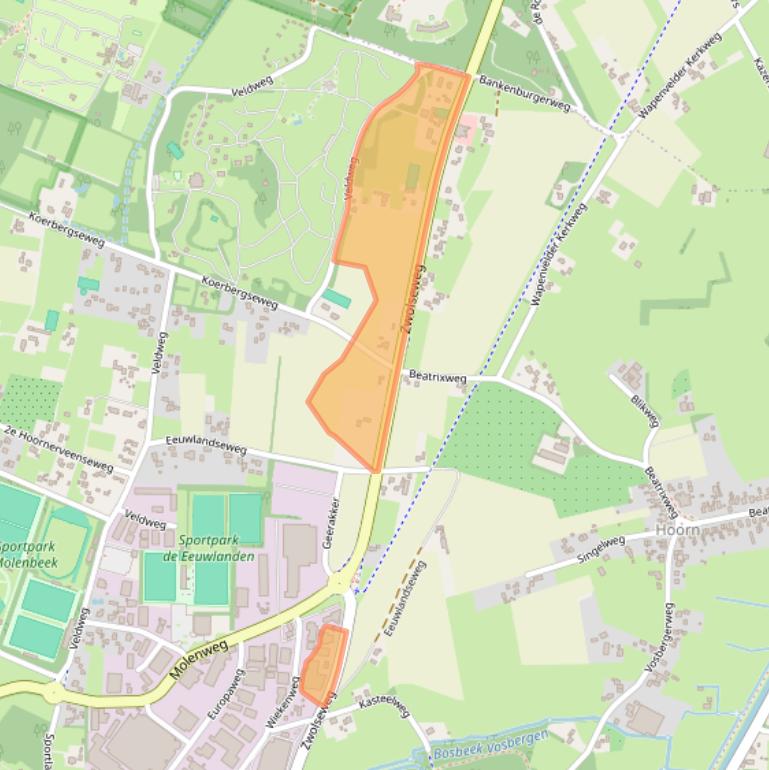 Kaart van postcodegebied 8181AJ.