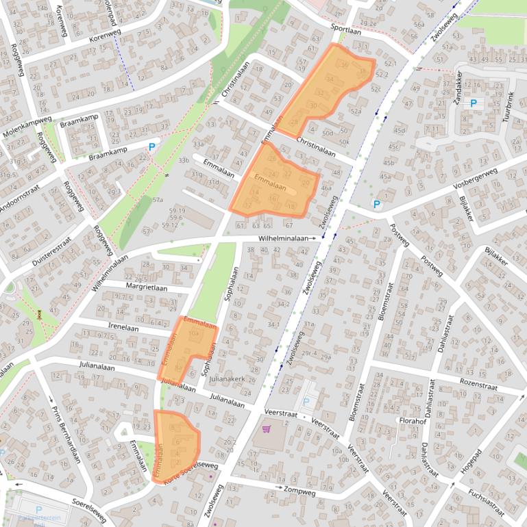 Kaart van postcodegebied 8181AP.