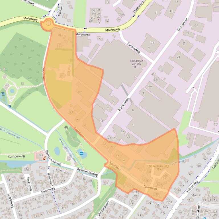 Kaart van postcodegebied 8181BE.