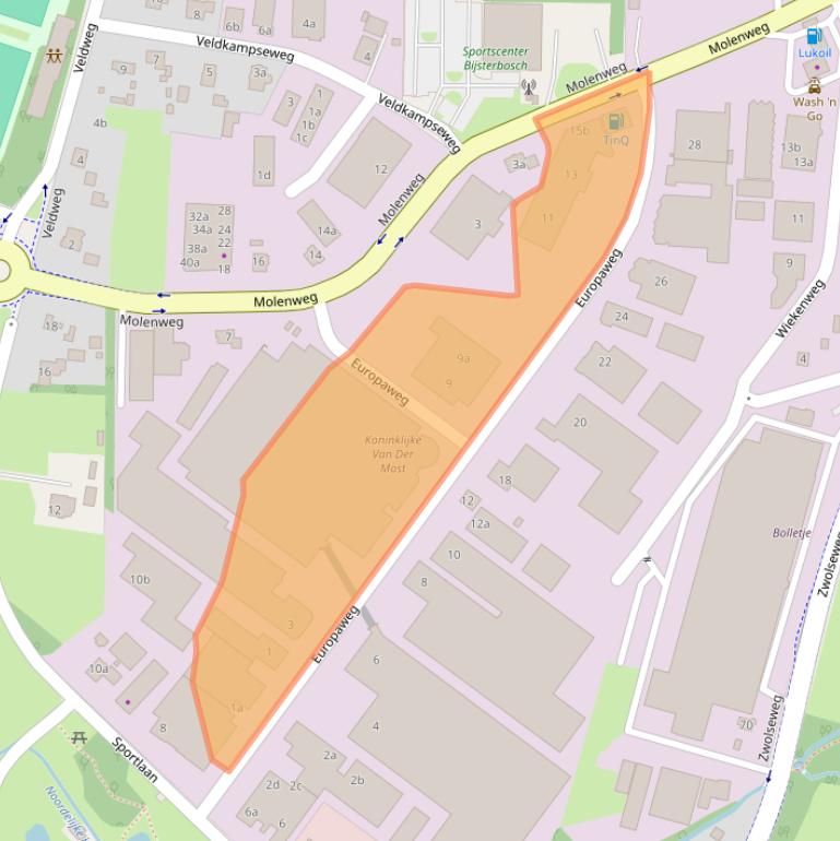 Kaart van postcodegebied 8181BG.