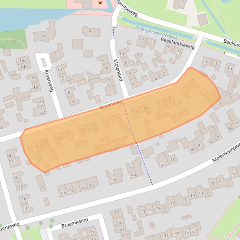 Kaart van postcodegebied 8181BK.