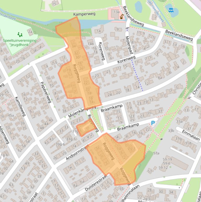 Kaart van postcodegebied 8181BN.