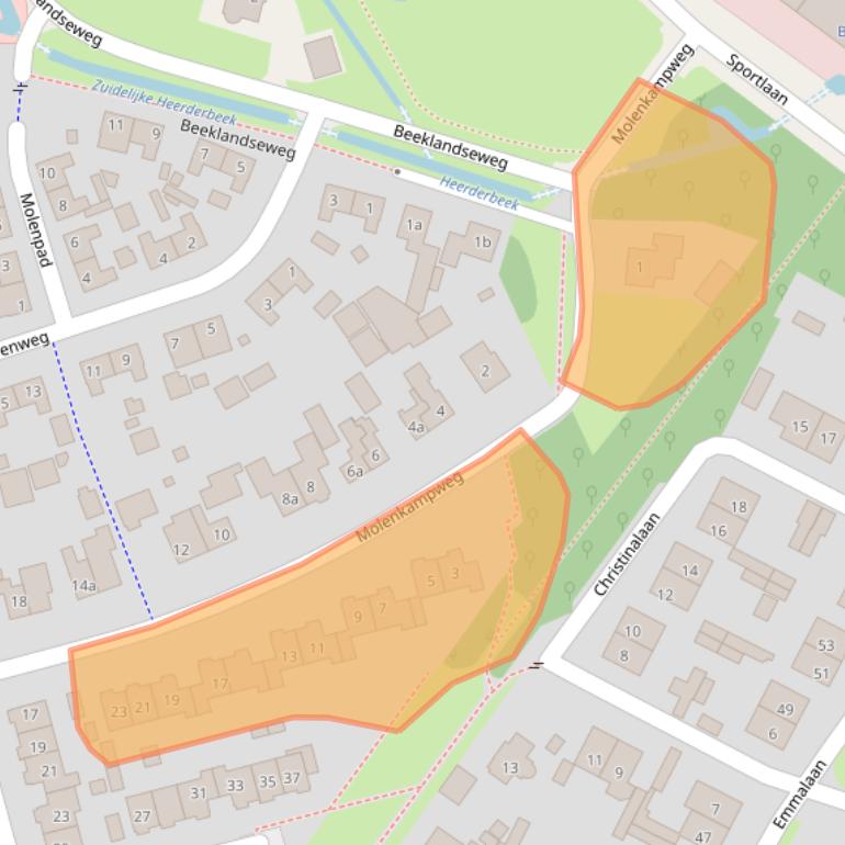 Kaart van postcodegebied 8181CA.