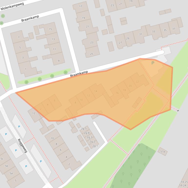 Kaart van postcodegebied 8181CG.