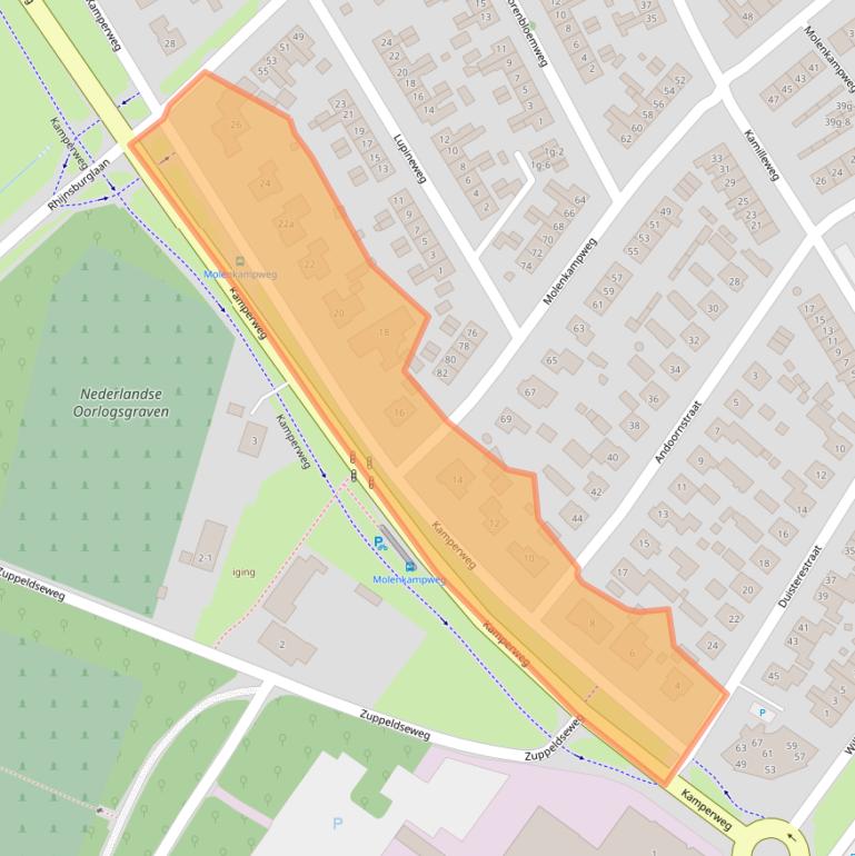 Kaart van postcodegebied 8181CM.