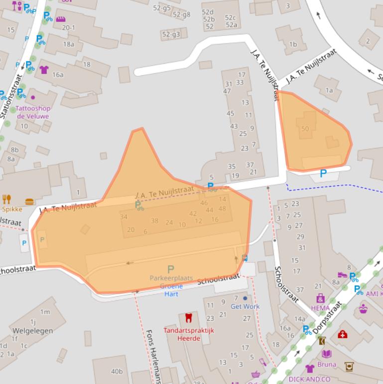 Kaart van postcodegebied 8181DW.