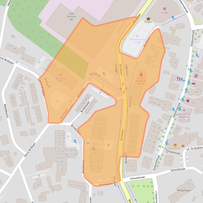 Kaart van postcodegebied 8181EA.
