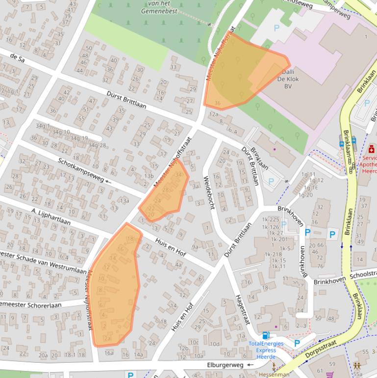 Kaart van postcodegebied 8181EL.