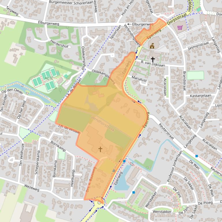 Kaart van postcodegebied 8181EW.