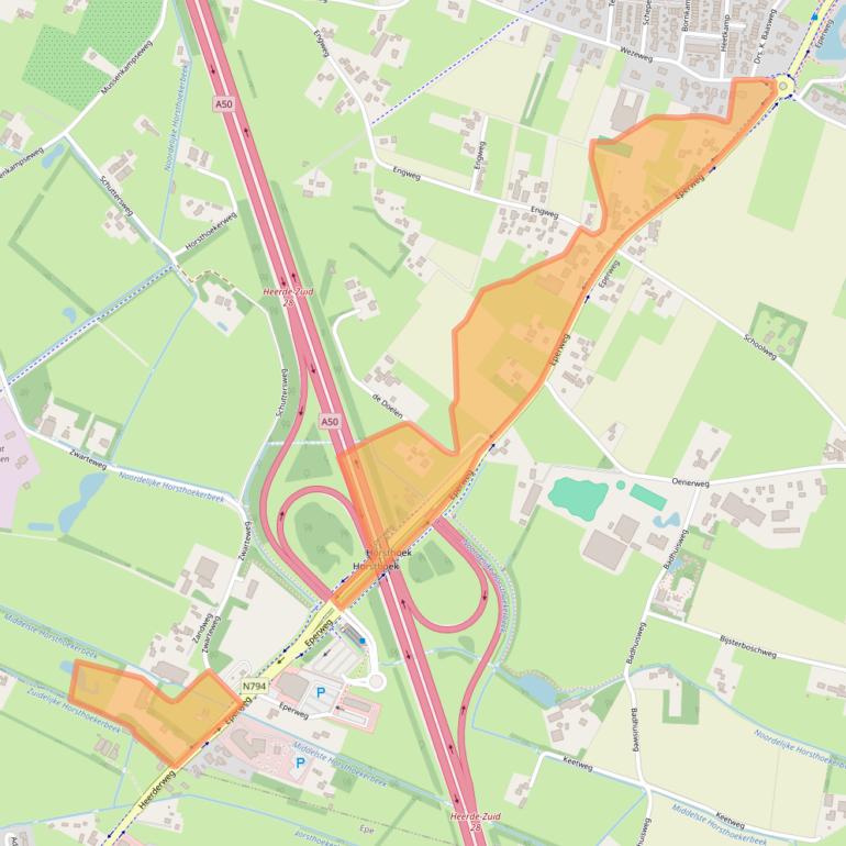 Kaart van postcodegebied 8181EX.