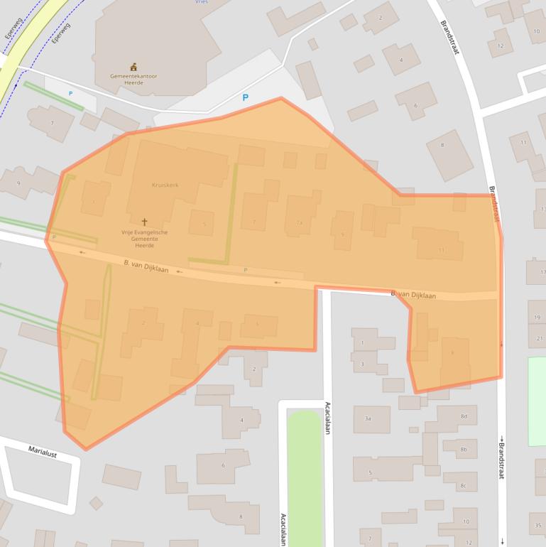 Kaart van postcodegebied 8181GA.