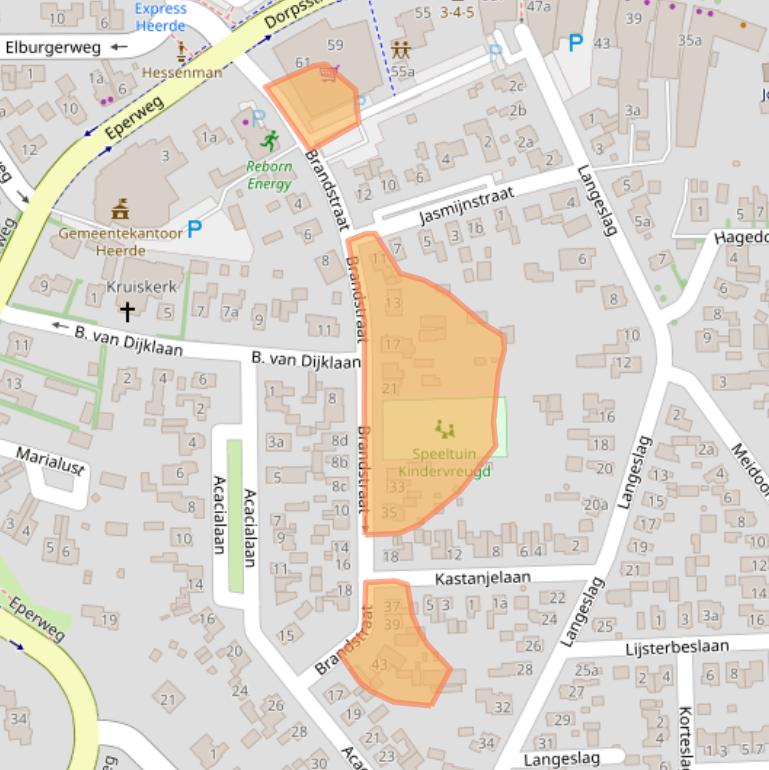 Kaart van postcodegebied 8181GC.