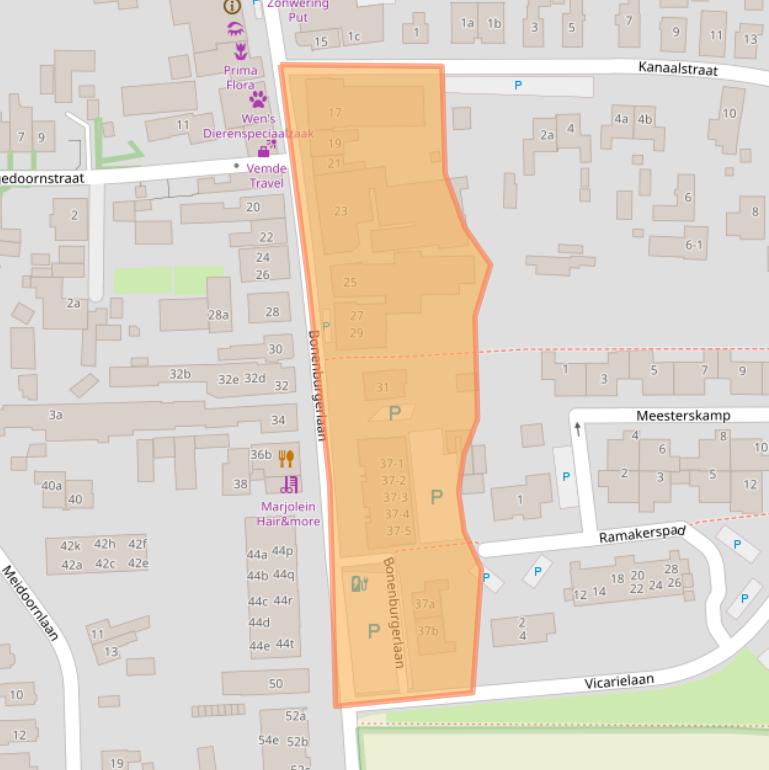 Kaart van postcodegebied 8181HB.