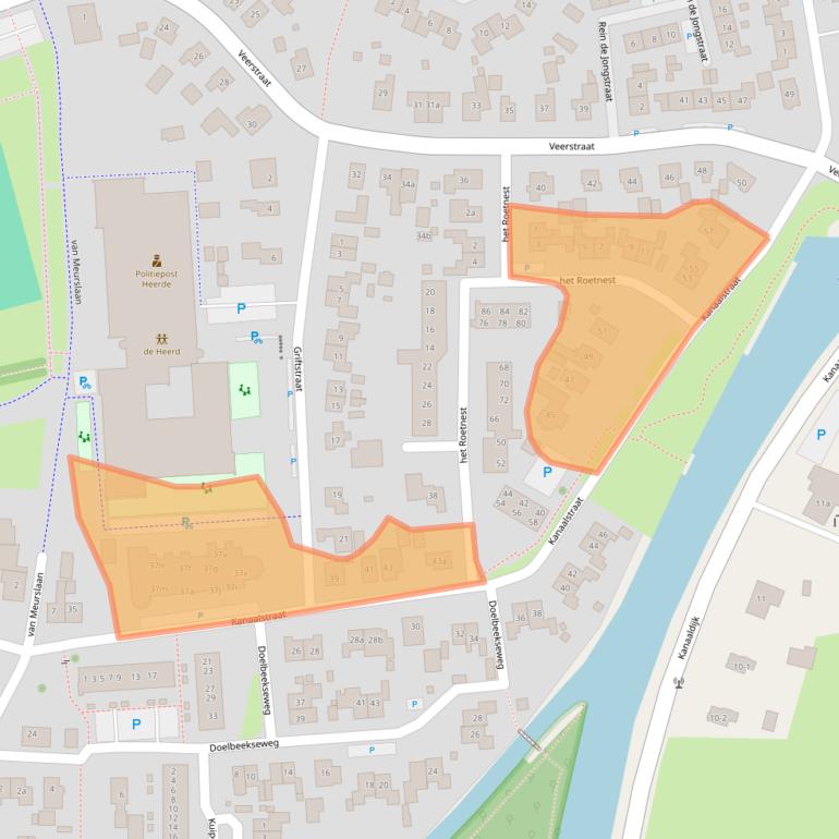 Kaart van postcodegebied 8181HV.