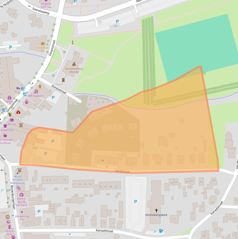Kaart van postcodegebied 8181JA.