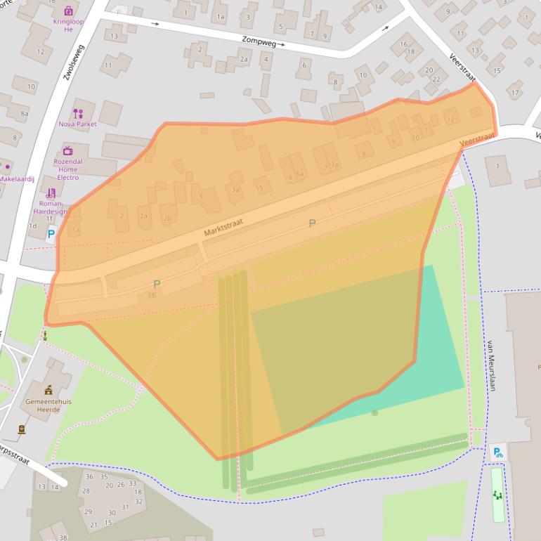 Kaart van postcodegebied 8181JE.