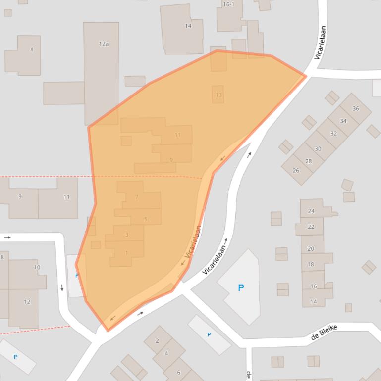 Kaart van postcodegebied 8181KB.