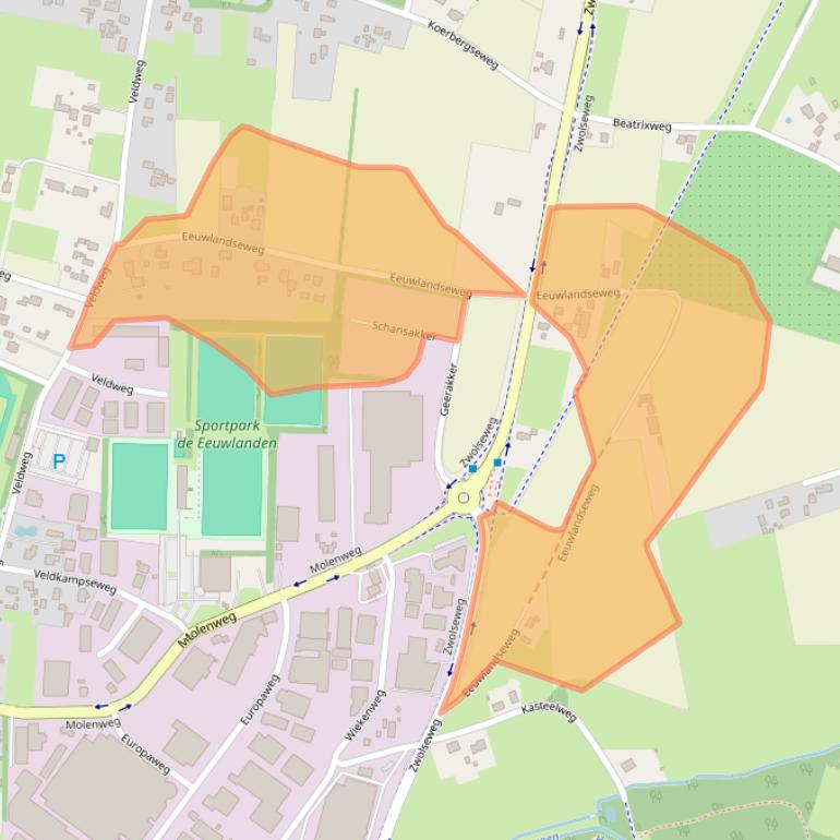 Kaart van postcodegebied 8181LM.