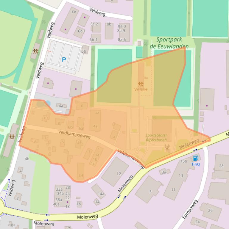 Kaart van postcodegebied 8181LN.