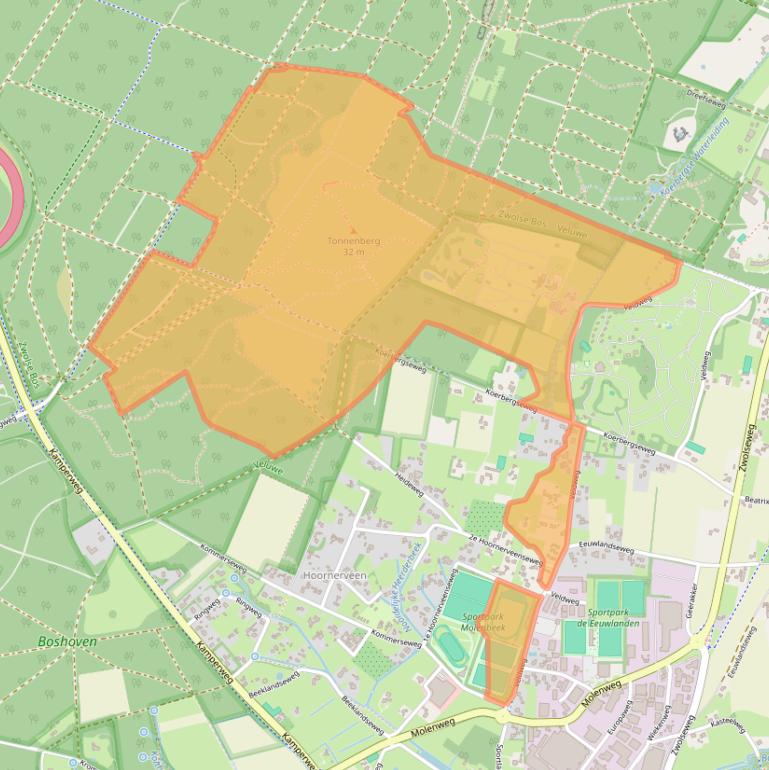 Kaart van postcodegebied 8181LP.