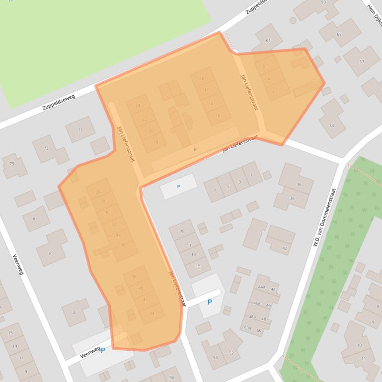 Kaart van postcodegebied 8181MJ.