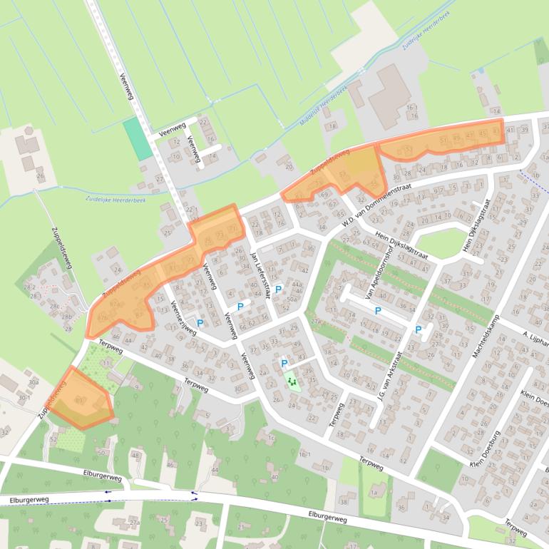 Kaart van postcodegebied 8181NE.